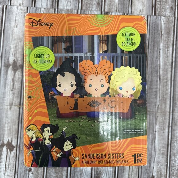 Disney Hocus Pocus 5ft Sanderson Sisters Halloween Airblown Inflatable Yard Prop - Picture 1 of 4